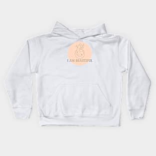 Affirmation Collection - I Am Beautiful (Orange) Kids Hoodie